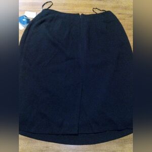 Valerie Stevens Petites Black Pencil Midi Skirt Size 12 NWT